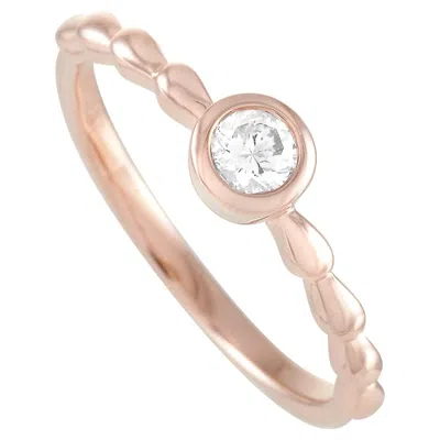 Pre-owned Lb Exclusive 14k Rose Gold 0.25 Ct Diamond Ring In Red