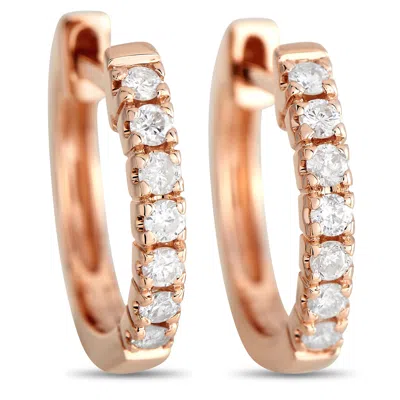 Lb Exclusive 14k Rose Gold 0.25ct Diamond Hoop Earrings