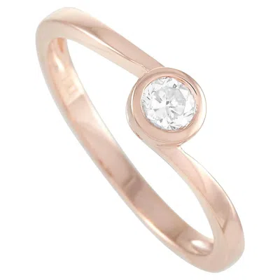 Pre-owned Lb Exclusive 14k Rose Gold 0.26 Ct Diamond Ring In Red