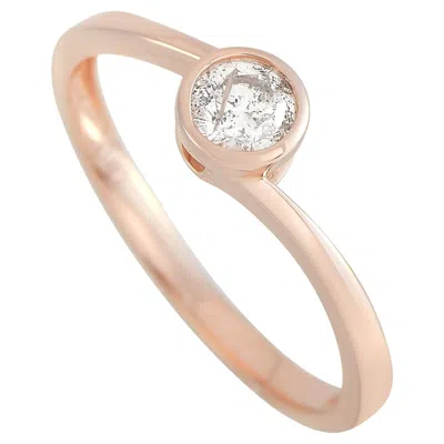 Pre-owned Lb Exclusive 14k Rose Gold 0.26 Ct Diamond Solitaire Ring In Red
