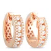 Lb Exclusive 14k Rose Gold 0.35 Ct Diamond Hoop Earrings In Gold