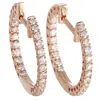 Lb Exclusive 14k Rose Gold 0.66 Ct Diamond Inside Out Hoop Earrings In Gold