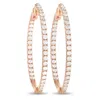 Lb Exclusive 14k Rose Gold 1.0ct Diamond Hoop Earrings In Gold