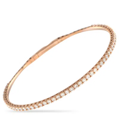 Lb Exclusive 14k Rose Gold 1.55ct Lab-grown Diamond Eternity Bangle Bracelet Mf03-041725 In White