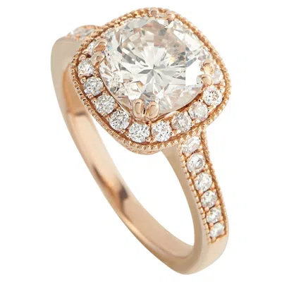 Pre-owned Lb Exclusive 14k Rose Gold 2.28ct Diamond Ring Mf02-050726 In Red