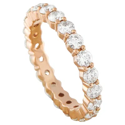 Pre-owned Lb Exclusive 14k Rose Gold 3.40ct Diamond Eternity Band Ring Mf25-050126 In Red