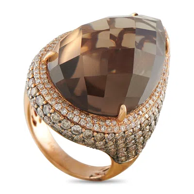 Lb Exclusive 14k Rose Gold 4.18ct Diamond And Smokey Topaz Ring Mf01-043026