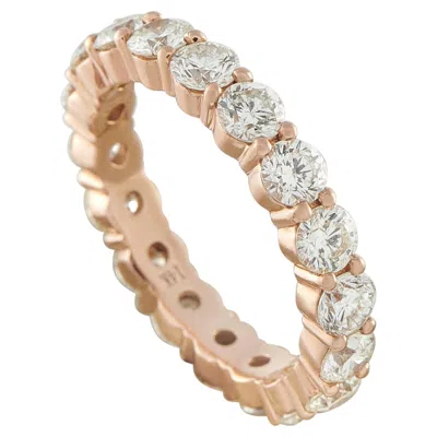 Pre-owned Lb Exclusive 14k Rose Gold 4.50ct Diamond Eternity Band Ring Mf20-070826 In Red
