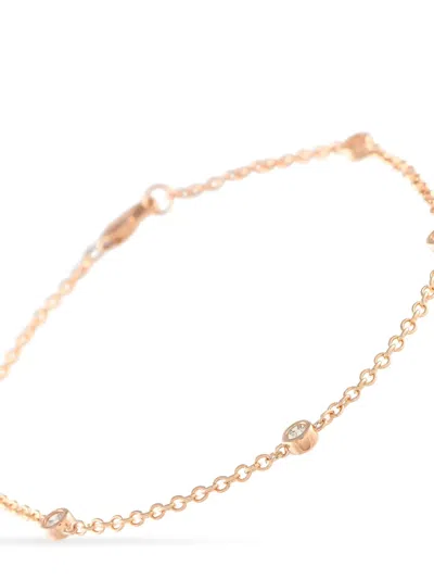 Pre-owned Lb Exclusive 14k Rose Gold Diamond Bracelet In Pink