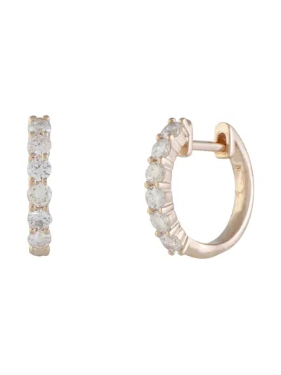 Pre-owned Lb Exclusive 14k Rose Gold Diamond Earrings In Pink
