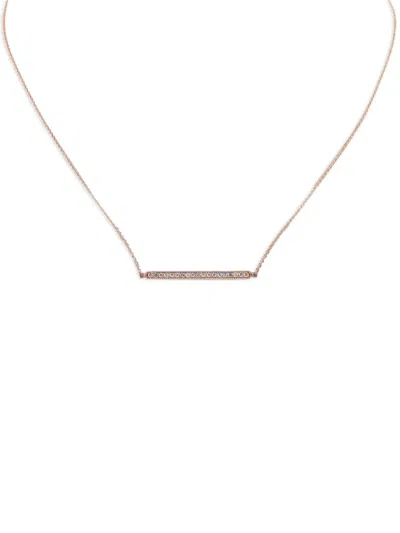 Pre-owned Lb Exclusive 14k Rose Gold Diamond Necklace In Pink