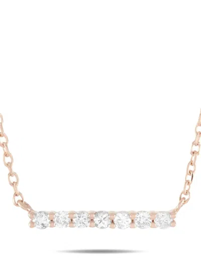 Pre-owned Lb Exclusive 14k Rose Gold Diamond Necklace In Pink