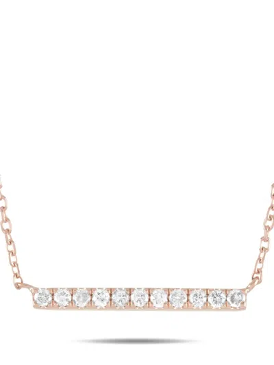 Pre-owned Lb Exclusive 14k Rose Gold Diamond Pendant Necklace In Pink