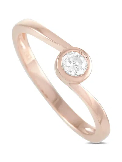 Pre-owned Lb Exclusive 14k Rose Gold Diamond Ring In Pink