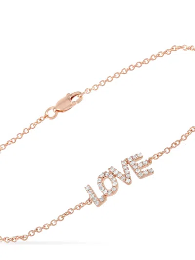 Pre-owned Lb Exclusive 14k Rose Gold Love Diamond Bracelet In Pink