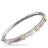 Lb Exclusive 14k White And Yellow Gold 1.12ct Diamond And Sapphire Bracelet Mf04-052825 In Metallic