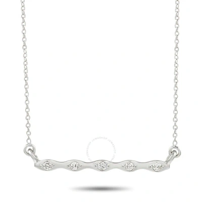 Lb Exclusive 14k White Gold 0.06 Ct Diamond Necklace In Multi-color