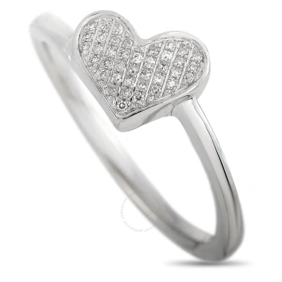 Lb Exclusive 14k White Gold 0.09 Ct Diamond Heart Ring In Multi-color