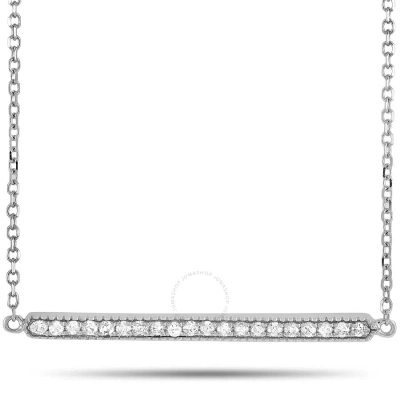 Lb Exclusive 14k White Gold 0.10 Ct Diamond Bar Necklace In Multi-color