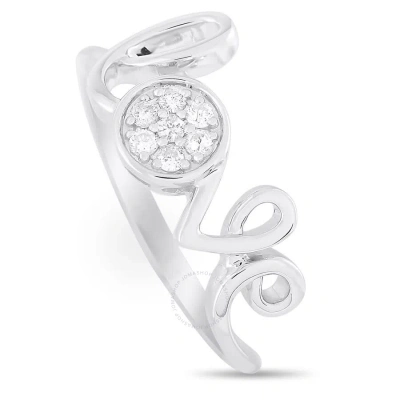 Lb Exclusive 14k White Gold 0.10 Ct Diamond Love Ring In Multi-color