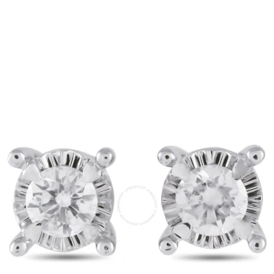 Lb Exclusive 14k White Gold 0.13ct Diamond Stud Earrings Mf12 121923 In Multi-color