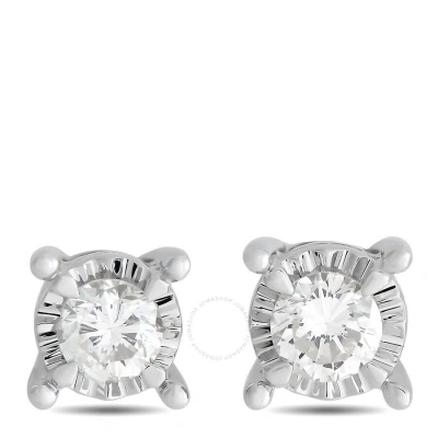 Lb Exclusive 14k White Gold 0.14ct Diamond Stud Earrings In Multi-color