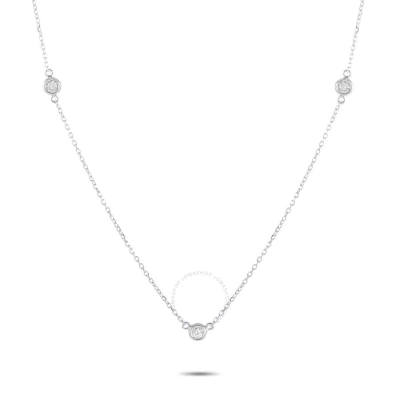 Lb Exclusive 14k White Gold 0.15 Ct Diamond Necklace In Multi-color