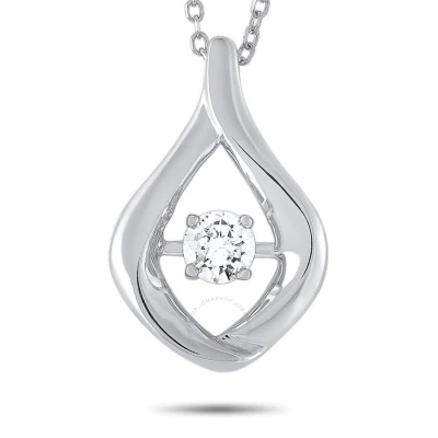 Lb Exclusive 14k White Gold 0.15ct Diamond Pendant Necklace In Multi-color