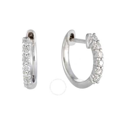 Lb Exclusive 14k White Gold 0.25 Carat Vs1 G Color Diamond Hoop Huggies Earrings In Multi-color