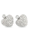 Lb Exclusive 14k White Gold 0.25 Ct Diamond Heart Earrings In Multi-color