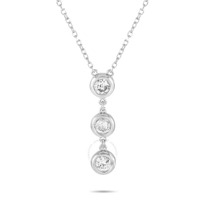 Lb Exclusive 14k White Gold 0.25 Ct Diamond Pendant Necklace In Multi-color