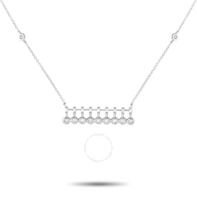 Lb Exclusive 14k White Gold 0.25ct Diamond Bar Necklace Pn15367 W In Multi-color