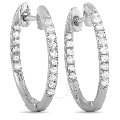 Lb Exclusive 14k White Gold 0.25ct Diamond Inside Out Hoop Earrings In Multi-color