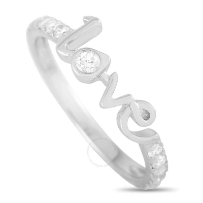 Lb Exclusive 14k White Gold 0.25ct Diamond Love Ring In Multi-color