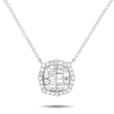 Lb Exclusive 14k White Gold 0.25ct Diamond Necklace Pn14731 In Multi-color