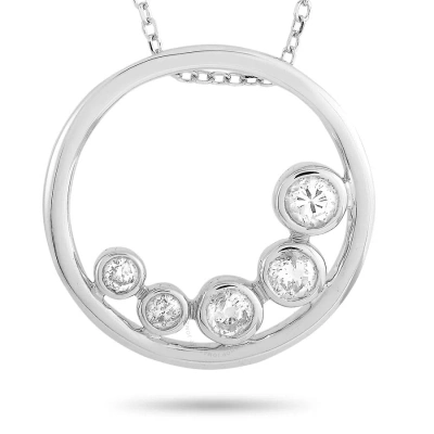 Lb Exclusive 14k White Gold 0.25ct Diamond Pendant Necklace In Multi-color