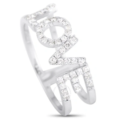 Lb Exclusive 14k White Gold 0.35 Ct Diamond Love Ring In Multi-color