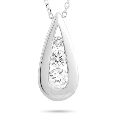 Lb Exclusive 14k White Gold 0.35 Ct Diamond Pendant Necklace In Multi-color