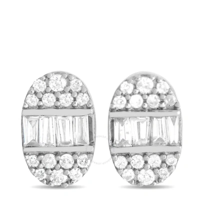 Lb Exclusive 14k White Gold 0.35ct Diamond Oval Earrings Er28089 In Multi-color