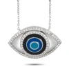 LB EXCLUSIVE LB EXCLUSIVE 14K WHITE GOLD 0.40 CT DIAMOND EVIL EYE PENDANT NECKLACE