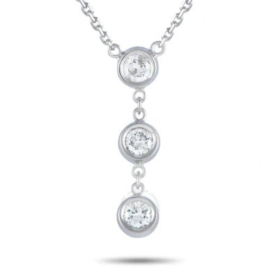 Lb Exclusive 14k White Gold 0.45ct Diamond 3 Stone Necklace In Multi-color