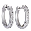 LB EXCLUSIVE LB EXCLUSIVE 14K WHITE GOLD 0.50 CT DIAMOND SMALL HOOP EARRINGS