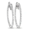 Lb Exclusive 14k White Gold 0.55ct Diamond Inside Out Hoop Earrings In Multi-color