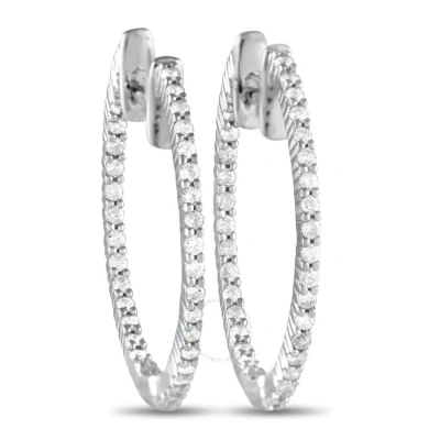 Lb Exclusive 14k White Gold 0.55ct Diamond Inside Out Hoop Earrings In Multi-color