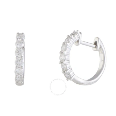 Lb Exclusive 14k White Gold 0.75 Ct Diamond Hoop Earrings In Multi-color