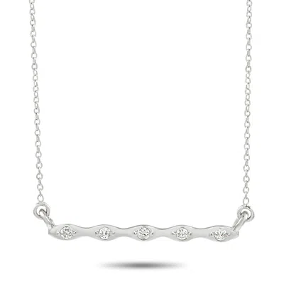 LB EXCLUSIVE 14K WHITE GOLD 0.06 CT DIAMOND NECKLACE