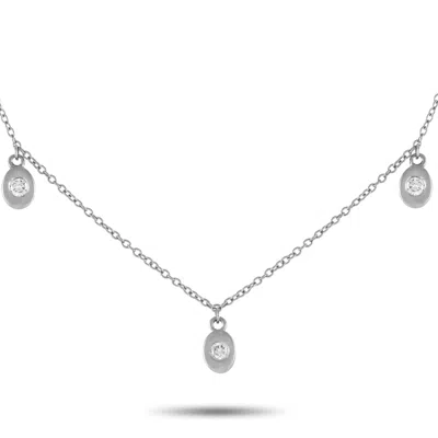 Lb Exclusive 14k White Gold 0.06ct Diamond Station Necklace Nk01637-w