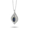 Lb Exclusive 14k White Gold 0.08 Ct Diamond And Sapphire Necklace