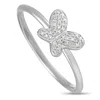 Lb Exclusive 14k White Gold 0.08 Ct Diamond Butterfly Ring In White