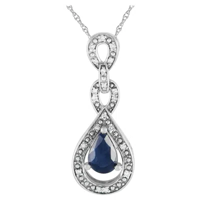 Pre-owned Lb Exclusive 14k White Gold 0.08ct Diamond Pendant Necklace Pd4-16318wsa